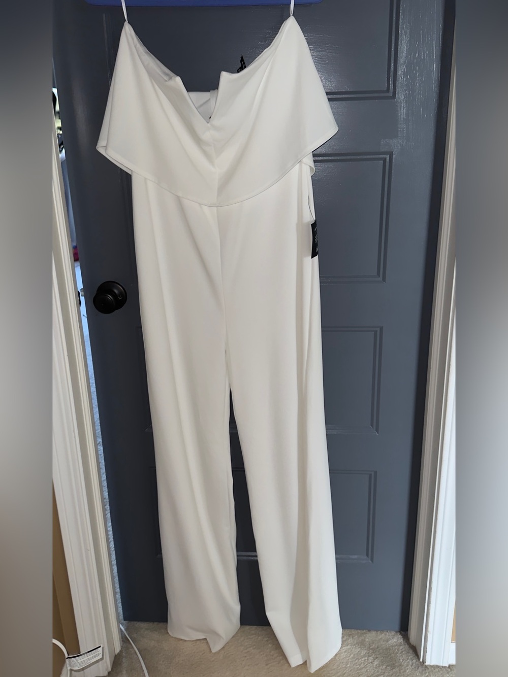 NWT Lulu's White Off-Shoulder Wide-Leg Jumpsuit
